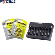 8Pcs/2Cards PKCELL 1.2V AA Ni-MH Battery 2600mAh AA Rechargeable Batteries+battery Charger for AA/AAA NICD/NIMH batteries 2024 - buy cheap