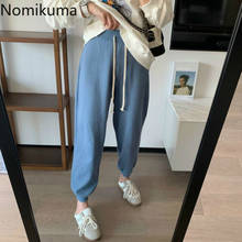 Nomikuma Korean Causal Knitted Sweat Pants Lace Up High Waist Ankle-length Trousers 2020 Autumn Winter Women Sweater Pants 6D680 2024 - buy cheap