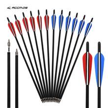 6/12/24pc Crossbow Bolts Carbon Arrow 16 inch 20 inch With Multiple Color Vanes and Removable Arrowhead/Tip For Archery Hunting 2024 - buy cheap