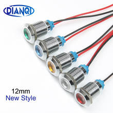 Luz de indicador LED de Metal personalizada, lámpara de señal impermeable de 12mm, con cable rojo, amarillo, azul, verde y blanco, de un solo color o Doble 2024 - compra barato