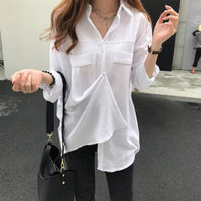 DASSWEI Fashion 2022 Summer Blouses Women Casual Tops Shirts Chic Long Sleeve Loose Blouse Femme Turn-down Collar Top Streetwear 2024 - buy cheap