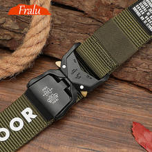 FRALU Men's tactical military belts Heavy Duty army Adjustable Nylon belt Outdoor Police Metal Buckle belt 125/140CM/Wide 3.8 2024 - buy cheap
