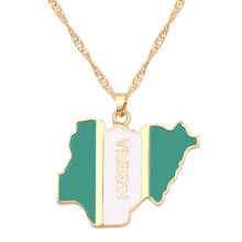 Nigeria Map Flag Enamel Pendant Necklaces for Women Men Gold Color Nigerian Necklace Choker Jewelry Patriotic Gift 2024 - buy cheap