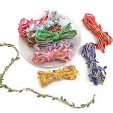 Цветные искусственные листья 2 м, 5 м, плетеная пеньковая джутовая веревка для свадьбы, дня рождения, искусственный ротанговый подарок 2024 - купить недорого