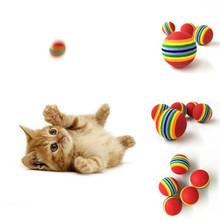 Cat toy Dog Cat Rainbow Striped Interactive Ball Teething Toy Pet Playing Chewing Toy Scratching Training Supplies for Pet Cat 2024 - buy cheap