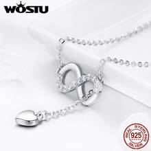 WOSTU Authentic 925 Sterling Silver Infinity Love Heart Pendant Necklace For Women Silver Jewelry Lover Romantic Gift FIN223 2024 - buy cheap