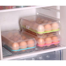 Caixa de armazenamento para ovos, recipiente, geladeira para cozinha, 15 grades, dispensador de plástico, preservação hermética para ovos, cozinha, 1 peça 2024 - compre barato