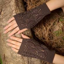 Unisex Wool Knit Twist Thread Half Finger Warm Touch screen Mittens Winter Women Arm Crochet Elastic Cycling Driving Gloves G7 2024 - buy cheap