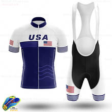 Men's Summer Short Sleeve Cycling Jersey Set USA New Team Cycling Clothing Bike Uniform Ropa Maillot Ciclismo Mtb Clothes Summer 2024 - buy cheap