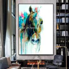 Arthyx ручная роспись лошади животное картина маслом на холсте Современные абстрактные настенные картины для гостиной дома офиса украшение 2024 - купить недорого
