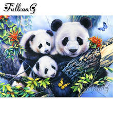 FULLCANG panda family diy 5d mosaic diamond painting full square round drill rhinestone embroidery sale animals decor FC3235 2024 - buy cheap