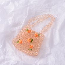 Retro Orange Beaded Bag Clear Crystal Jelly Clutch Bag Girl Beaded Woven Handbag for Woman 2022 Handmade Bags Luxury Designer 2024 - buy cheap