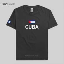 Camisetas cubanas da moda, camisetas 100% algodão, roupas para academia e esportes 2024 - compre barato