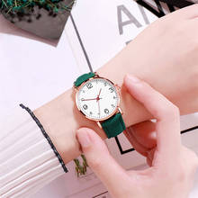 Reloj con diamantes de imitación para mujer, pulsera de cuero con esfera grande, de cristal, femenino 2024 - compra barato