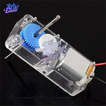 Motor de engranaje de Metal con carcasa azul/transparente, Micro caja de cambios, DC 120-6V, para RC robot, coche, juguetes, ventilador, DIY, 85-1,5 RPM, 1:94 2024 - compra barato