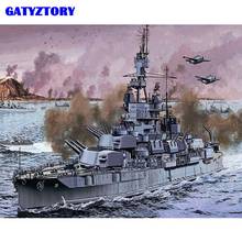 GATYZTORY Painting By Numbers Warship DIY Oil Drawing Home Decoration Digital Painting On Canvas Wall Set 2024 - buy cheap