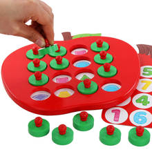Juguete de madera Montessori para niños, juego de ajedrez con memoria de Apple, Educación Temprana, juguete cognitivo, regalos 2024 - compra barato