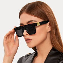 2020 Flat Top Oversize Square Sunglasses Women Fashion Retro Gradient Sun Glasses Men Big Red Frame Vintage Eyewear UV400 2024 - buy cheap