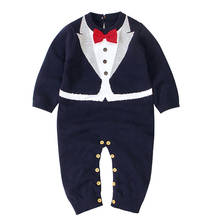 Baby Rompers Newborn Gentleman Baby Jumpsuit Overall Long Sleevele Baby Boys Clothes Autumn Winter Knitted Girls Baby Clothes 2024 - buy cheap