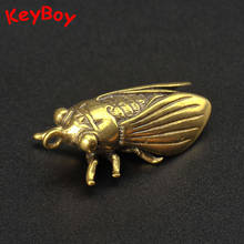 Vintage Brass Cicada Keychain Pendants Gifts Pure Copper Lucky Key Chain Ring Hanging Trinkets Chinese Feng Shui Keyring Pendant 2024 - buy cheap