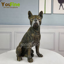 15.75" Bronze Dog Sculpture Bronze Dog Statue Antique Animal Sculptures Bronze Dogs Figurine Home Decor Indoor Ornament Crafts 2024 - buy cheap