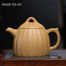 Chinês yixing bule de chá de argila roxa minério cru seção de gergelim chaleira de lama artesanal personalizado boutique puer teaware 230ml 2024 - compre barato