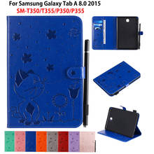 Funda para Samsung Galaxy Tab A 8,0 SM-T350 T355 SM-T355 P355, carcasa con soporte en relieve, abeja y gato, T355Y 2024 - compra barato
