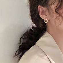 2020 New Trend Women's Earrings Sweet Round Geometric Fine Ear Stud Earrings for Women Bijoux Korean Girl Gift Jewelry Wholesale 2024 - buy cheap