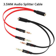 New Fashion 2 in 1 Universal 3.5mm Stereo Audio Male to 2 Female Headphone Microphone Y Splitter Audio Cable Cord Wire Adapter 2024 - buy cheap