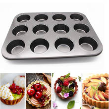 12 Cup Carbon Steel Baking Mold Muffin Cupcake Cake Mold Eggs Tart Baking Pan Tray Non Stick Bakeware Kitchen Accessories 2024 - buy cheap