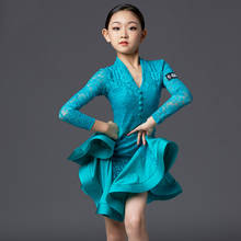 New Latin Performance Clothing Children'S Latin Dance Dress Blue Fish Bones Skirt Latin Dance Dress Competition Dresses DQS2760 2024 - buy cheap