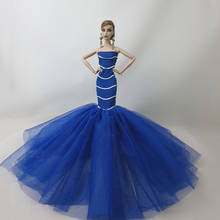 Ropa de sirena azul para muñeca Barbie, vestidos de novia con cola de pez para muñeca Barbie, ropa hecha a mano, 1/6 2024 - compra barato