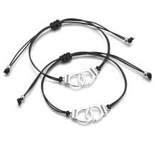 2022 New 2Pcs Handcuff Freedom Justice Charm Friendship Couple Lover Bracelets Kit Unisex 2024 - buy cheap