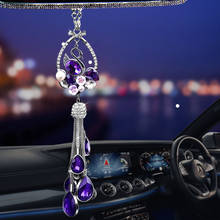Ornamento luxuoso de espelho retrovisor, de diamante e cisne, estrela da sorte, acessórios de suspensão para carro, para mulheres, meninas, brilho, decoração de cristal brilhante 2024 - compre barato