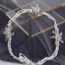 Diademas de perlas de agua dulce hechas a mano para novias coreanas, diademas suaves, joyería para el cabello de noche de cristal 2024 - compra barato