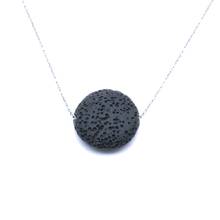 Hit Colorful 2cm Flat Round Lava Stone Aroma Essential Oil Diffuser Necklace Stainless Steel Collar Jewelry Necklace  for Women 2024 - buy cheap