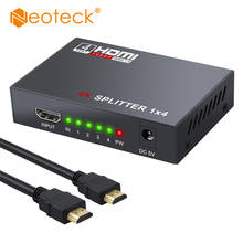 Neteck-divisor compatível com hdmi, 1 entrada de 4 saídas, suporta ultra hd, 1080p, 4k/2k e resoluções 3d, 1*4, hdmi, compatível 2024 - compre barato