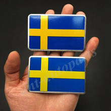 Emblema de aluminio de la bandera de Suecia para coche, regalo de fútbol Saab, pegatina para motocicleta, carenado, 2 uds. 2024 - compra barato