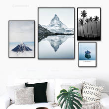 Matterhorn Mountain Peak Tree Boat Lake Wall Art Canvas Painting Nordic Posters And Prints Wall Pictures For Living Room Decor 2024 - buy cheap