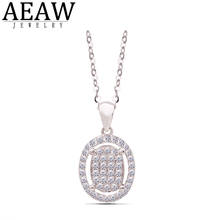 AEAW 18K White Gold 0.168cttw Real Diamond Light Luxury Full Diamond Halo Round Diamond Pendant Birthday Gift For Women 2024 - buy cheap