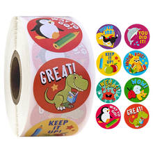 Adesivos redondos com 8 estilos de animais, 50-500 peças, adesivos fofos para selar etiquetas, adesivo de scrapboking, decoração diy para crianças 2024 - compre barato