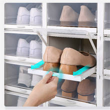 Caja de almacenamiento de zapatos plegable, organizador de plástico transparente, grueso, con tapa apilable, ahorra espacio 2024 - compra barato