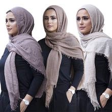 Lenço muçulmano brilhante, cachecol hijab femme musulman, macio de algodão islâmico, para moças, xales, lenço de cabeça árabe, venda imperdível 2024 - compre barato
