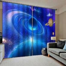 Blue curtains star sky curtain 3D Curtain Printing Blockout Polyester Photo Drapes Fabric For Room blackout curtains 2024 - buy cheap