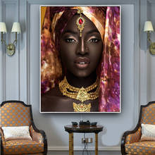 African Black Women Art Canvas Painting Wall Posters and Prints Makeup Girl Cuadros Wall Art Picture for Living Room Home Decor 2024 - buy cheap