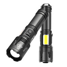 XHP99 LED Torch With COB Sidelight Led flashlight outdoor Stylish Telescopic 3 Modes waterproof Use 18650 26650 battery With USB 2024 - buy cheap