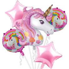 Globo de Unicornio para fiesta de cumpleaños, decoración de Unicornio para niños, decoración de boda para Baby Shower, globo de cumpleaños, globo de aluminio 2024 - compra barato