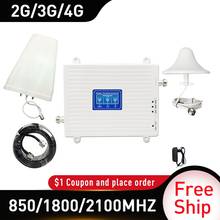 850/1800/2100mhz Mobile Amplifier tri band repeater CDMA  4G repeater DCS WCDMA 2G 3G 4G repeater LTE cellular Signal Booster 2024 - buy cheap