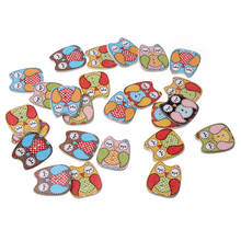 50pcs Mixed Owl Wooden Buttons For Children Clothing Sewing Accessories Button Decoration Scrapbook Crafts DIY 20x21mm 2024 - buy cheap