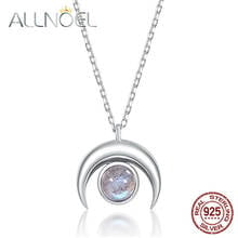 Allnoel real 925 prata esterlina lua crescente colar labradorite pingente colar presente de casamento para as mulheres ródio chapeamento 2024 - compre barato